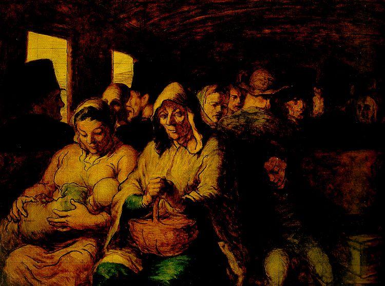 Honore  Daumier The Third Class Carriage oil painting image